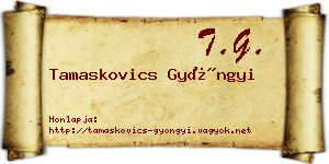 Tamaskovics Gyöngyi névjegykártya