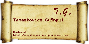 Tamaskovics Gyöngyi névjegykártya